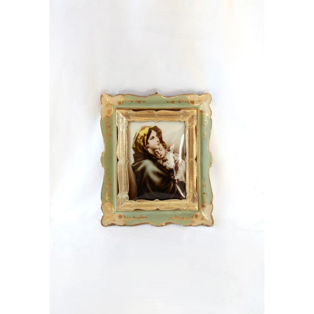 Italian Glass Print of Madonna Del Riposo, 1940s For Sale - Image 4 of 11