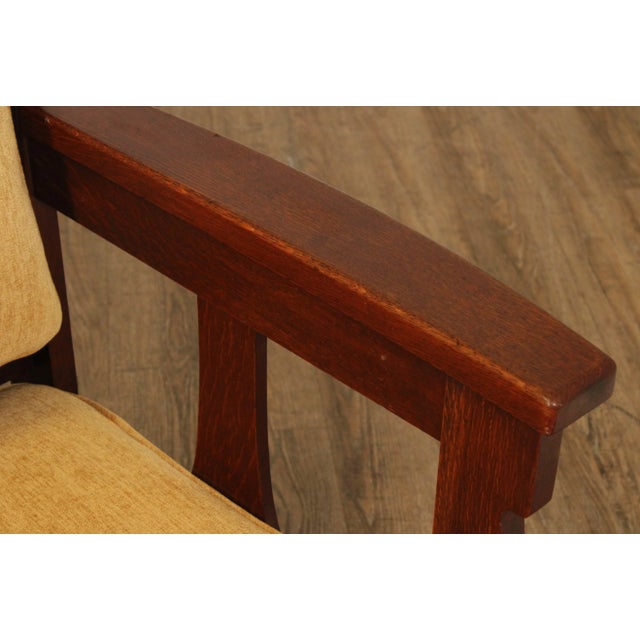 Limbert Antique Arts & Crafts Oak Settle Sofa For Sale In Philadelphia - Image 6 of 12