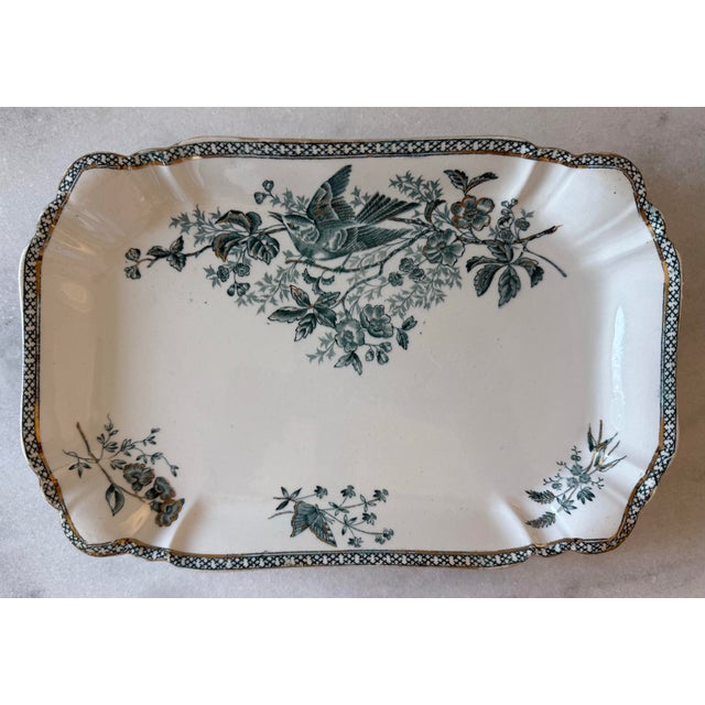 Japonisme Antique Gustavsberg Serving Platters in the Wexio Guld Pattern - a Pair For Sale - Image 3 of 12