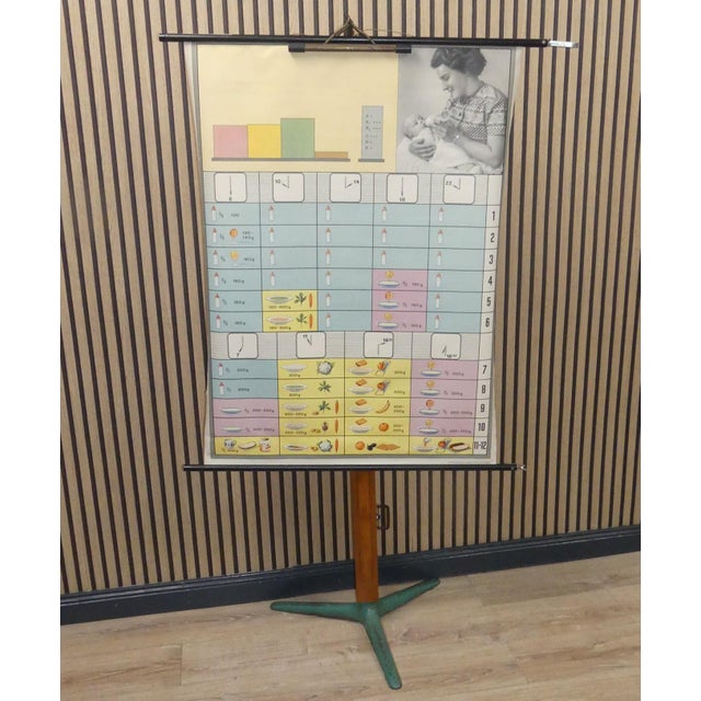 Green Industrial Tripod Metal and Wood Card Stand, 1950s For Sale - Image 8 of 13