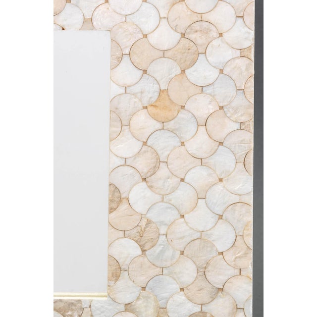 Modern Capiz Shell Framed Mirrors, Pair For Sale - Image 4 of 5