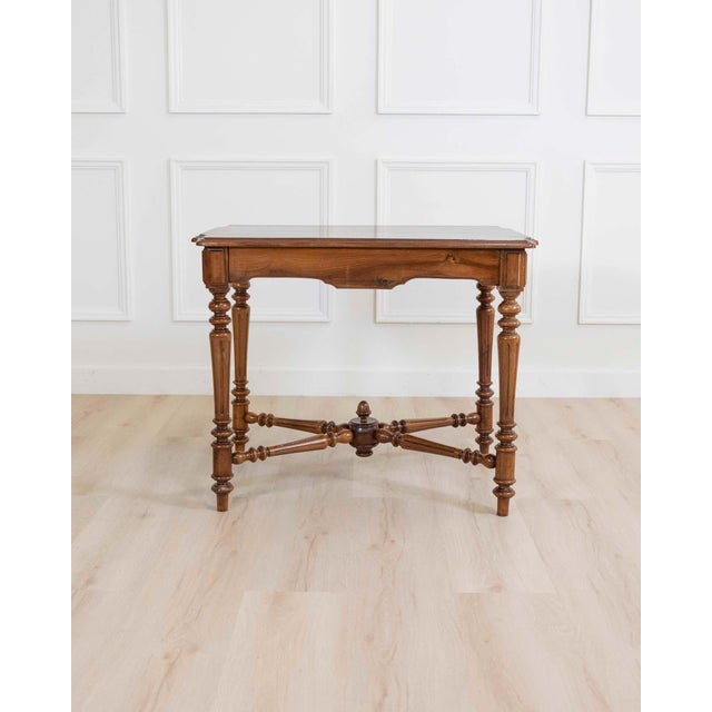 Brown 19th Century Italian Walnut Writing Desk, Neoclassical Design For Sale - Image 8 of 18
