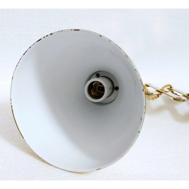 Vintage Industrial Brass Scissor Wall Lamp with Textile Cable, 1960s For Sale - Image 10 of 11