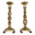Vintage Hollywood Regency Solid Brass Spiral Candle Holders - a Pair For Sale