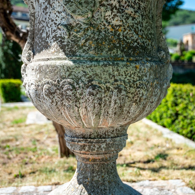 Large Garden Krater Vase in Cast Stone, 1990s For Sale - Image 10 of 13