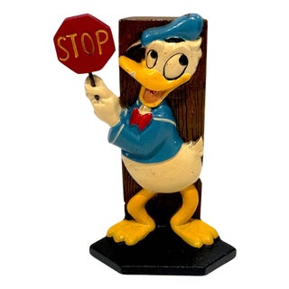 Donald Duck Cast Iron Stop/Enter Doorstop by Walt Disney Productions, 1971 For Sale