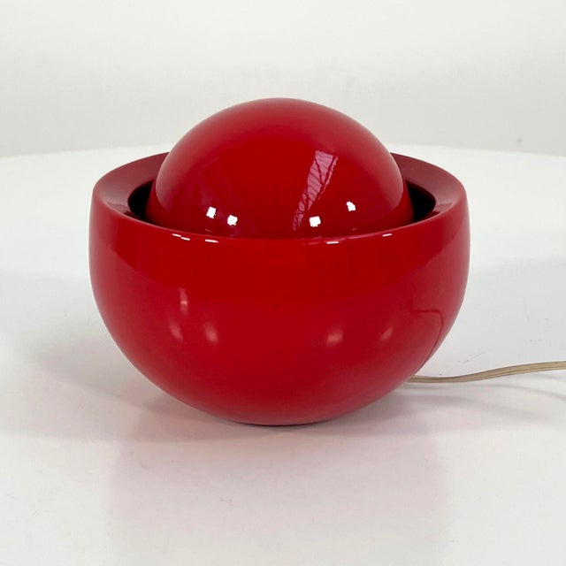 Red Red Italian Ceramic Table Lamp, 1970s For Sale - Image 8 of 8