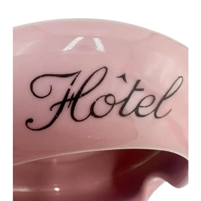 Mid-Century Modern Vintage Hotel Lotti Paris France Pink Ceramic Ashtray Catchall Dish For Sale - Image 3 of 12