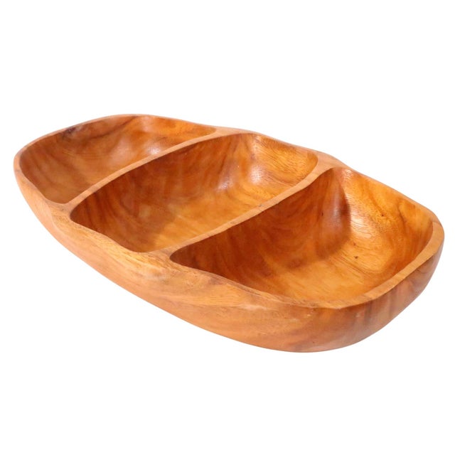 Mid-Century Modern Mid Century Organic Modern Carved Wood Serving Bowl C 1950/70's For Sale - Image 3 of 7