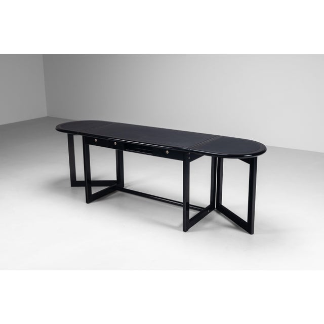 Wood Drop Leaf Desk with Pamplona Chair by Augusto Savini for Pozzi, Italy, 1970s For Sale - Image 7 of 18