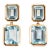 14k Yellow Gold 17.01ctw Bezel Set Emerald Cut Topaz Drop Dangle Earrings For Sale