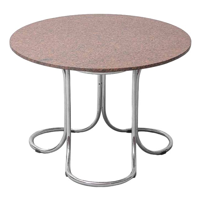 Table with Marble Top and Metal Frame in the style of Giotto Stoppino, 1970s For Sale