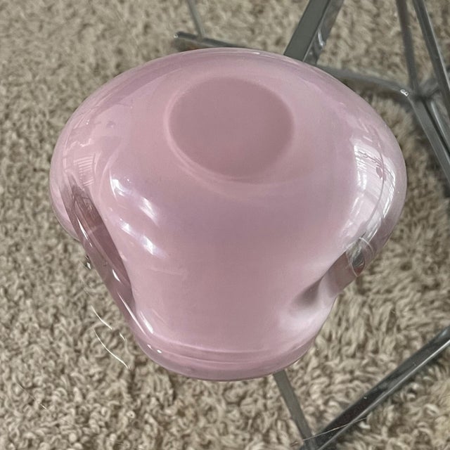 Alfredo Barbini 1970s Alfredo Barbini Murano Pink and Gold Bullicante Bowl Cased Glass For Sale - Image 4 of 11