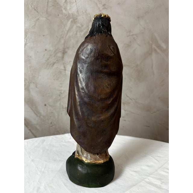 Black 19th Century Wooden Virgin Mary, 1800s For Sale - Image 8 of 13