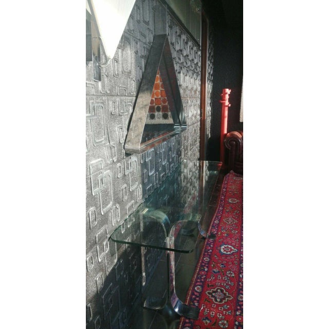 Silver Hall Mirror & Console in Steel by Vittorio Introini for Saporiti, 1960s, Set of 2 For Sale - Image 8 of 10