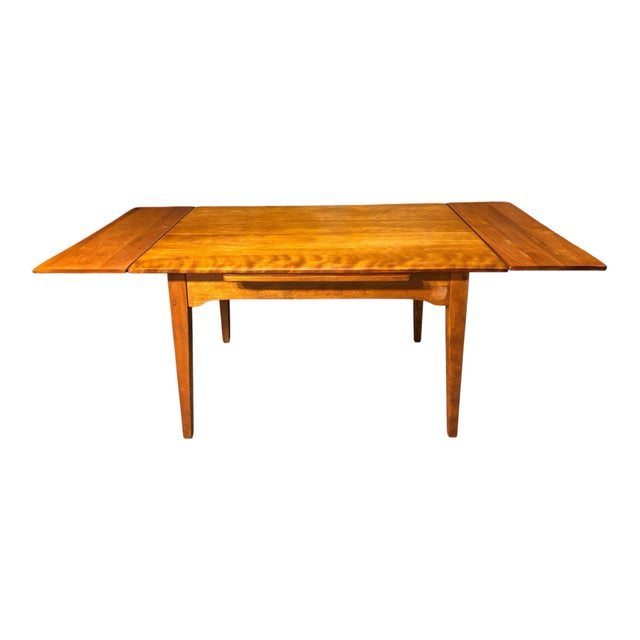 1950s Cushman Colonial Creations Draw Leaf Hard Rock Maple Dining Table For Sale - Image 10 of 11
