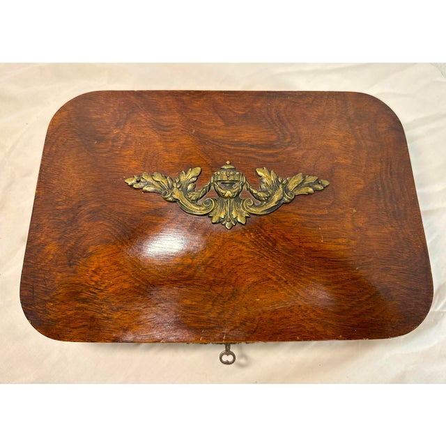 Bronze Quality Antique 19th Century Handmade Wood Bronze Writing Lap Desk Domed Box For Sale - Image 8 of 17