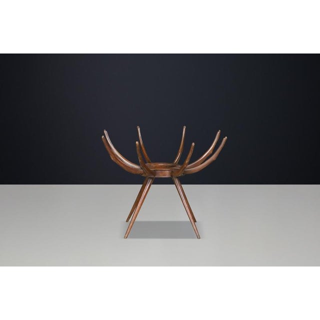 Sculptural Walnut and Glass Spider Coffee Table from Carlo De Carli, Italy, 1950s For Sale - Image 3 of 13