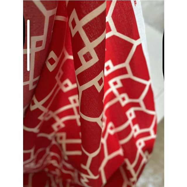 Quadrille Red Brighton Reverse 300426f Fabric Gorgeous 1 Yard For Sale In Dallas - Image 6 of 9