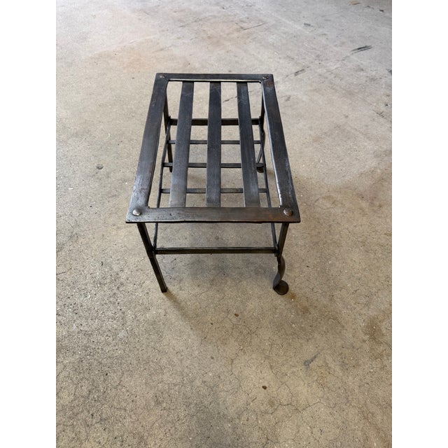Vintage Hand-Forged Wrought Iron Fireplace Trivet / Kettle Stand For Sale - Image 4 of 5