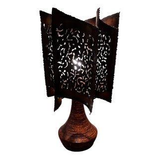 Large Brutalist Lamp from Accolay, France, 1960 For Sale