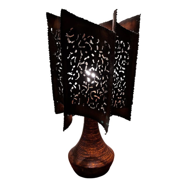 Large Brutalist Lamp from Accolay, France, 1960 For Sale