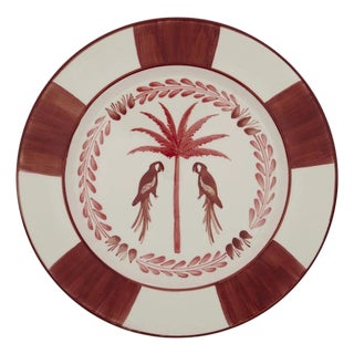 Johanna Ortiz Uncu Red Macao Dinner Plate, Set of 2 For Sale