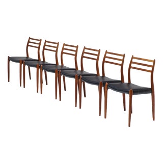 Model 78 Dining Chairs in Teak by Niels Otto Møller for J.L. Møllers, Denmark, 1960s, Set of 6 For Sale