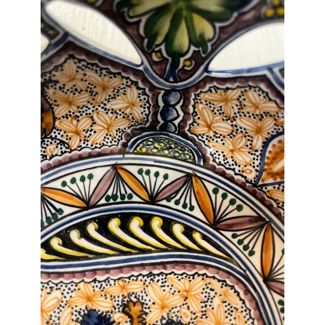 Coimbra Ceramic - Hand Painted Portuguese Fruit Basket 2 For Sale - Image 11 of 15