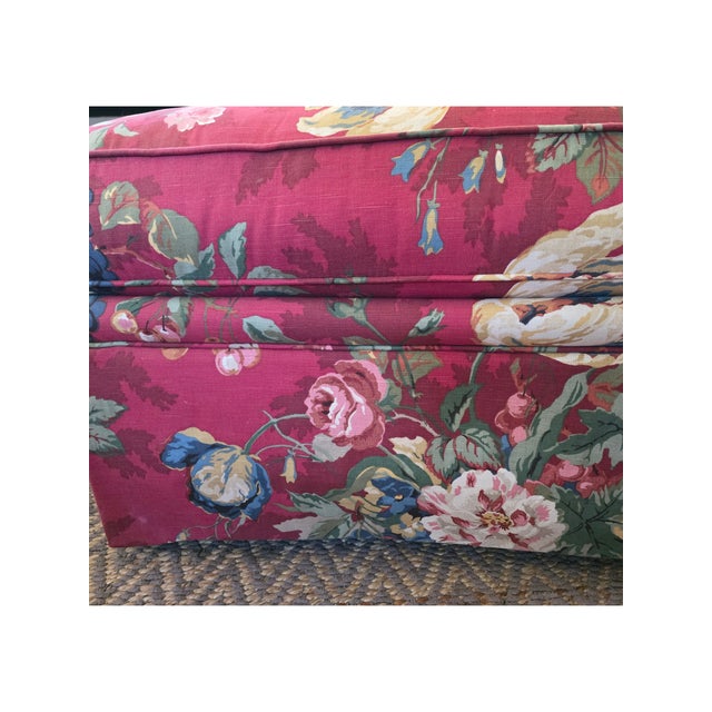 Red Chintz Ottoman For Sale - Image 9 of 12