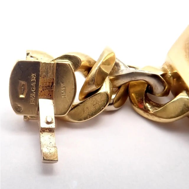 Bulgari Vintage Monete Three Large Ancient Coin Diamond Gold Link Bracelet For Sale - Image 12 of 17