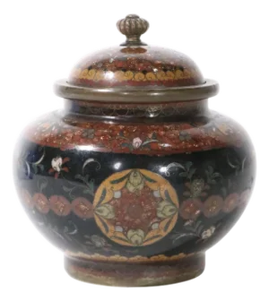 Japanese Cloisonne Covered Jar Meiji Period