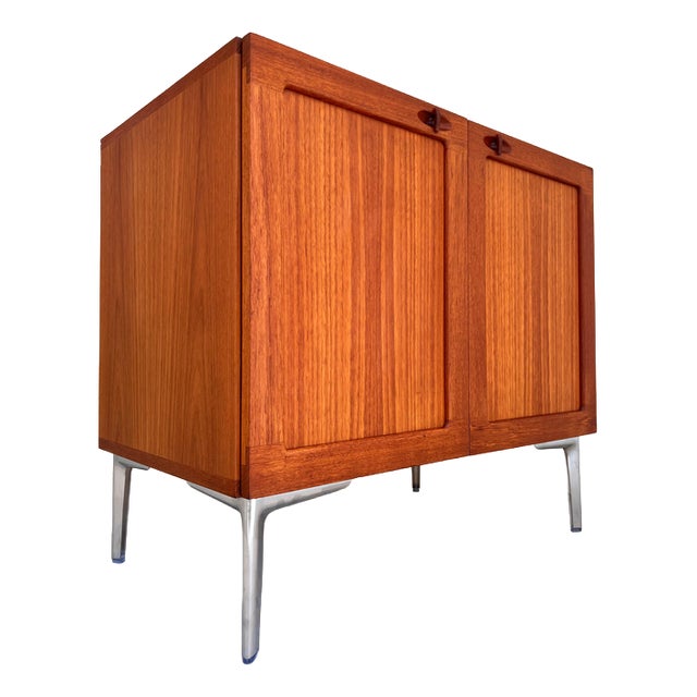 Teak Chest of Drawers with Hinged Doors by H. W. Klein for Bramin For Sale