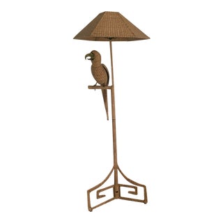 1970’s Mario Lopez Torres Wicker Parrot Floor Lamp For Sale