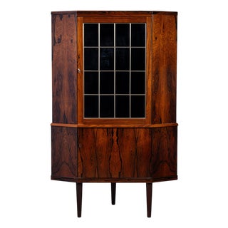 Mid-Century Danish Rosewood Corner Bar Cabinet, 1960s For Sale