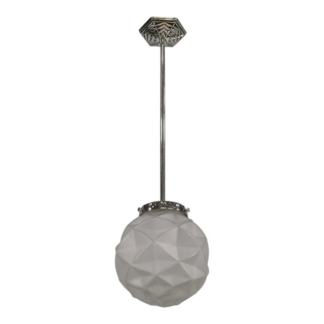 French Art Deco Pendant Light by Degue - 1930 France For Sale