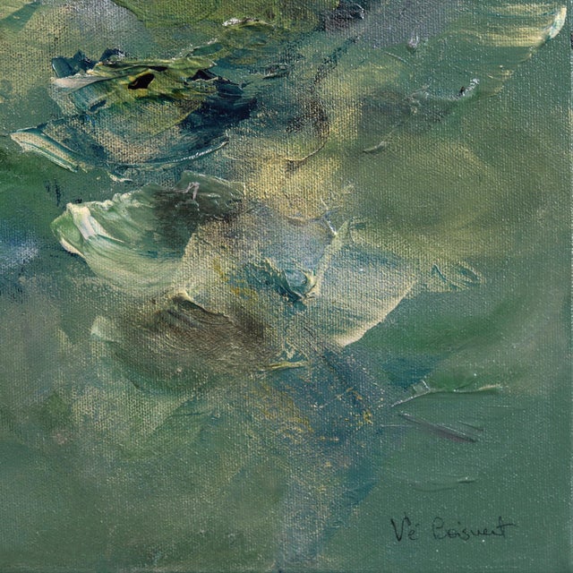 2020s Healing Forest - Abstract Green Tone Textural Floral Acrylic Canvas Painting Original Artwork by Ve Boisvert For Sale - Image 5 of 9