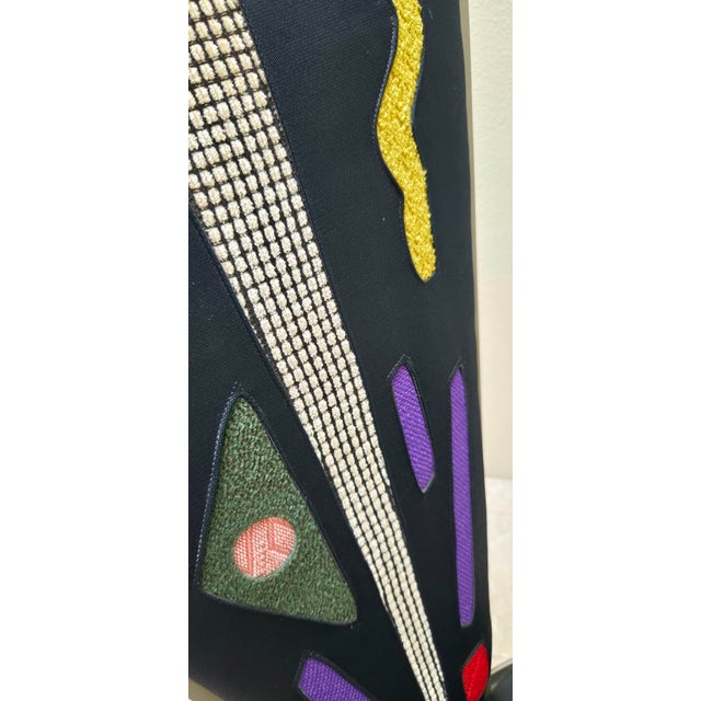 Black Memphis Inspired Artist-Made Steel and Textile Chair For Sale - Image 8 of 13