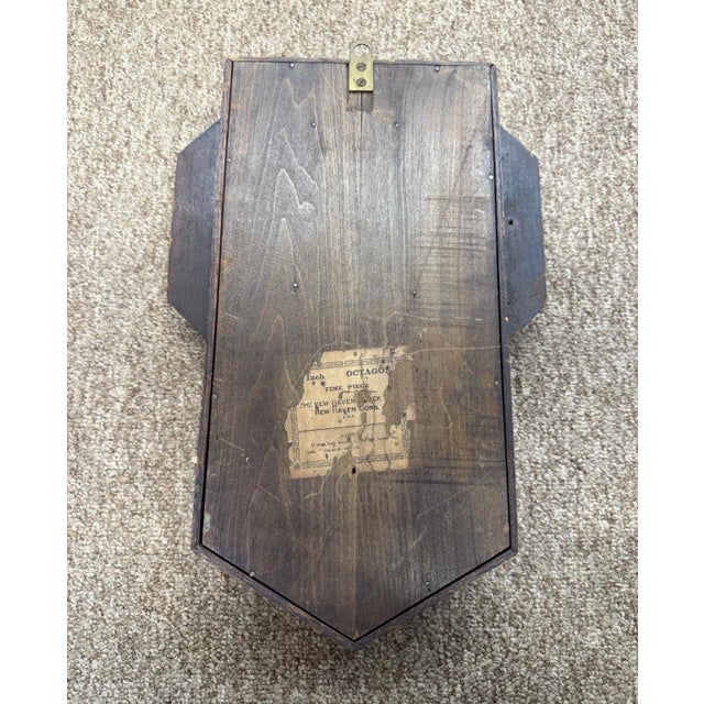 Coca Cola Clock 1903-1910 New Haven Co Octagon All Original With Key Antique For Sale - Image 4 of 6