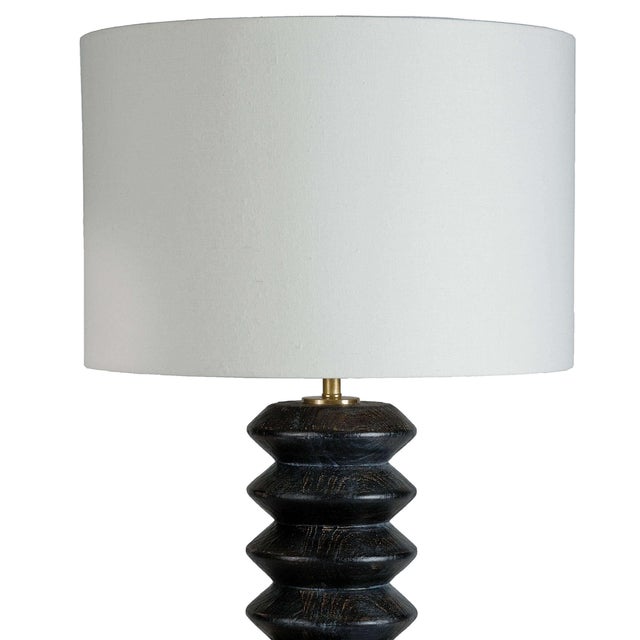 Gorgeous birch table lamp, which instantly draws in the eye with its deeply grooved body, pronounced grain and ebony...