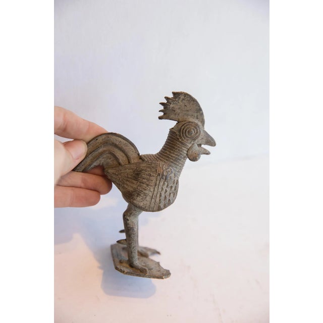 Vintage African Lightly Oxidized Rooster Sculpture For Sale - Image 4 of 4