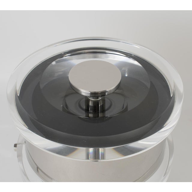 Noel BC Modernist Barware Chrome and Lucite Ice Bucket, circa 1980 For Sale - Image 10 of 13
