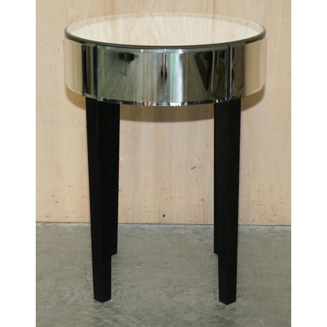 Mirrored & Beveled Glass Single Drawer End Table For Sale - Image 4 of 18