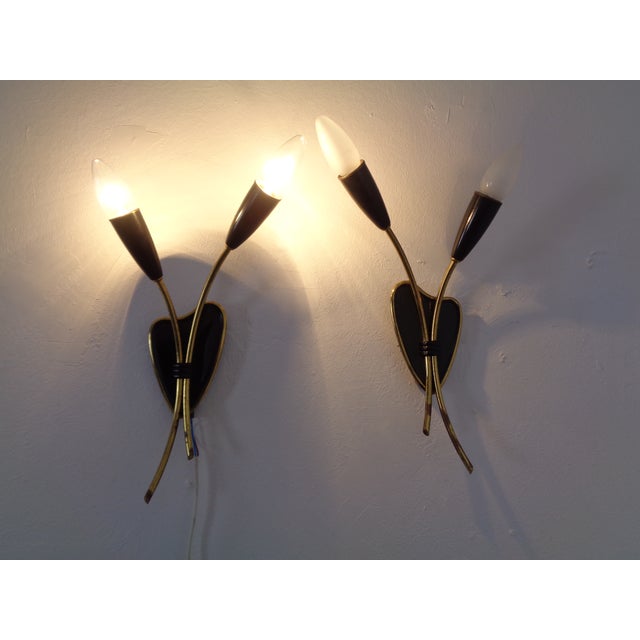 Pair of wall lamps from the 1950s. European Plug (up to 250V).The wiring of this item may be original and might need...