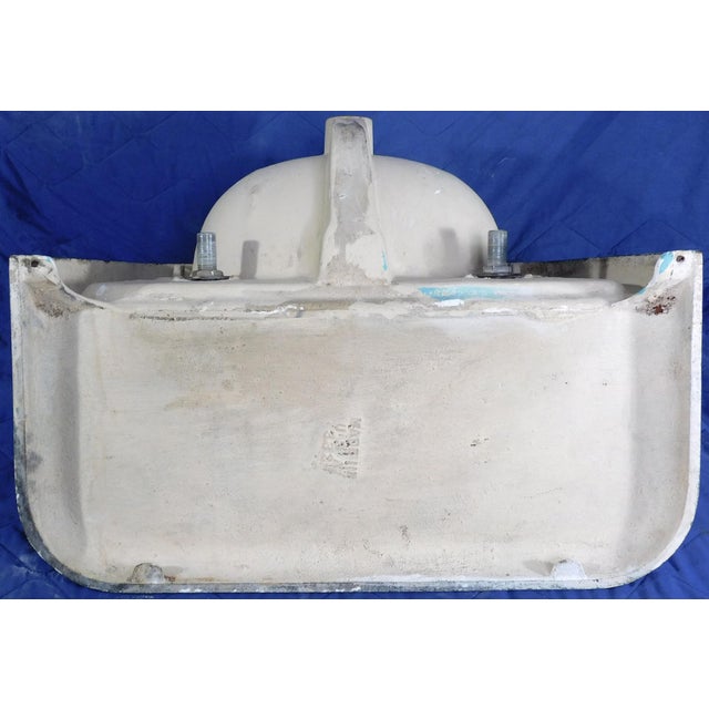 Vintage "Standard" High-Back Porcelain & Cast Iron Sink With Cast Iron Mounting Bracket For Sale - Image 16 of 18