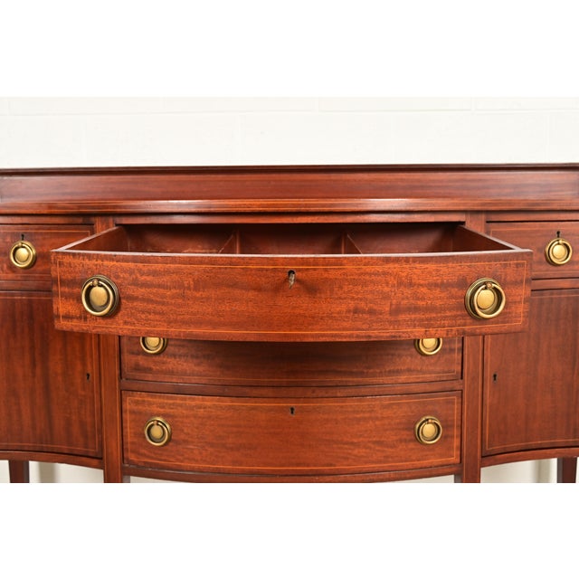 Brown Baker Furniture Style Federal Inlaid Mahogany Sideboard Credenza For Sale - Image 8 of 16