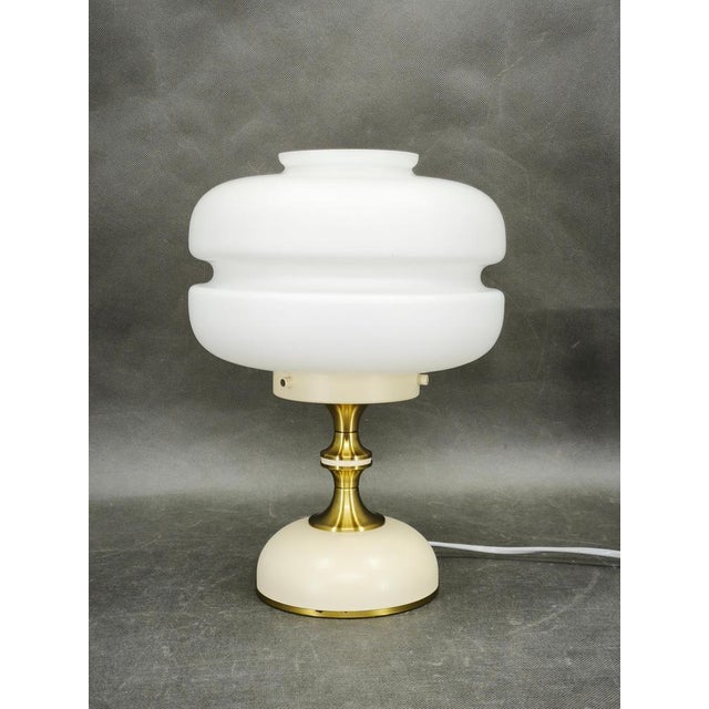 Opaline Glass Table Lamp from Napako, Former Czechoslovakia, 1970s For Sale - Image 3 of 12