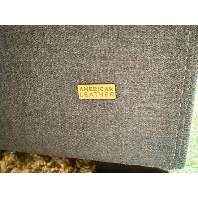2010s American Leather for Crate & Barrel Queen Bedford Trundle Sleep Sofa, Lake Chenille For Sale - Image 5 of 12