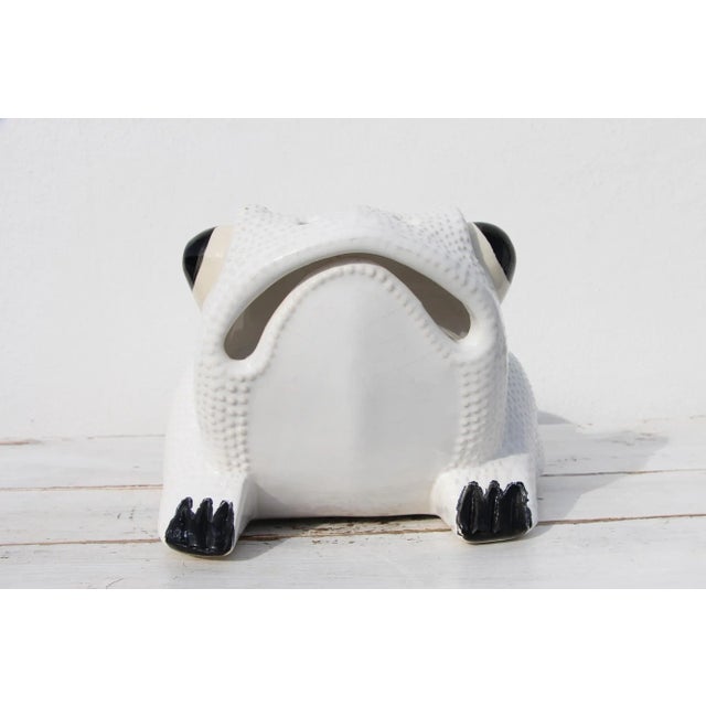 White Large Vintage Hobnail Frog Planter in the Style of Jean Roger For Sale - Image 8 of 13