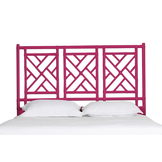 This headboard features classic Rattan design in a geometric pattern. Constructed of solid rattan and hand bound with...